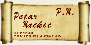 Petar Mačkić vizit kartica